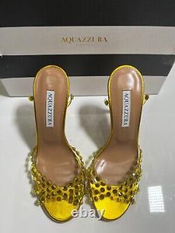 Aquazurra tequila plexi sandal tuscans sun heel shoes $1350 7b