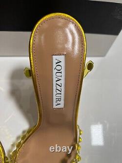Aquazurra tequila plexi sandal tuscans sun heel shoes $1350 7b