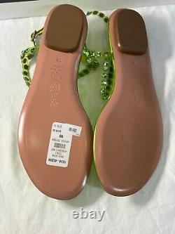 Aquazurra tequila plexi thong flat lime sandals shoes 8b $750
