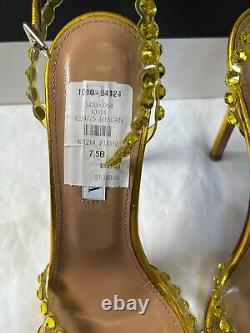 Aquazurra tuscan sun 105mm tequila plexi sandal made in italy 37.5 Broken straps