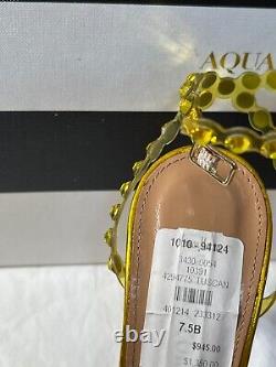 Aquazurra tuscan sun 105mm tequila plexi sandal made in italy 37.5 Broken straps