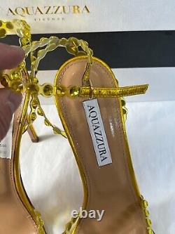 Aquazurra tuscan sun 105mm tequila plexi sandal made in italy 37.5 Broken straps