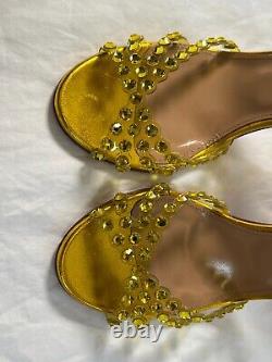 Aquazurra tuscan sun 105mm tequila plexi sandal made in italy 37.5 Broken straps