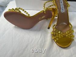 Aquazurra tuscan sun 105mm tequila plexi sandal made in italy 37.5 Broken straps