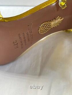 Aquazurra tuscan sun 105mm tequila plexi sandal made in italy 37.5 Broken straps