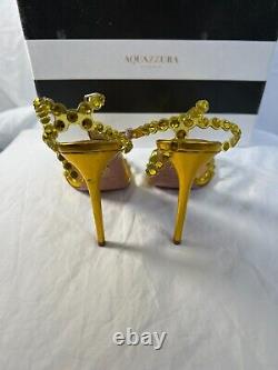 Aquazurra tuscan sun 105mm tequila plexi sandal made in italy 37.5 Broken straps