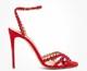 Aquazzura Tequila 105 Crystal-embellished Red Metallic, 7 1/2, Authentic