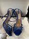 Aquazzura Tequila Blue Sandals Sz 37 Women's