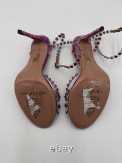 Aquazzura Tequila Plexi sandals vibrant pink metallic snake print Size 39