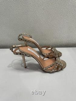 Aquazzura Tequila Sandal 105 Women's US 8, Light Copper