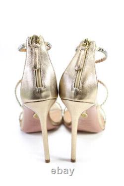 Aquazzura Womens 105mm Mini Tequila Strap Sandals Soft Bronze Size 40