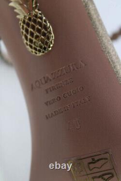 Aquazzura Womens 105mm Mini Tequila Strap Sandals Soft Bronze Size 40