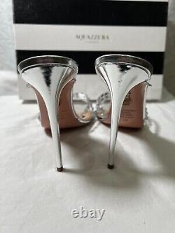 Aquazzura tequila plexi sandal heel shoe specchio silver 8.5b $1350