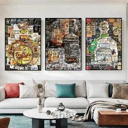 Art Collage Poster Gift Tequila Patron Print Made Out Of Tequila Labels
