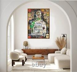 Art Collage Poster Gift Tequila Patron Print Made Out Of Tequila Labels