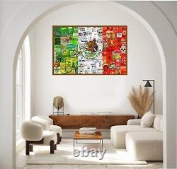 Art Collage Poster Mexican Flag Print Made Out Of Tequila Labels