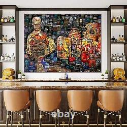 Art Collage Poster Tequila Patron Still Life Print Made Out Of Tequila Labels