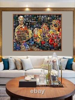 Art Collage Poster Tequila Patron Still Life Print Made Out Of Tequila Labels