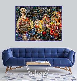 Art Collage Poster Tequila Patron Still Life Print Made Out Of Tequila Labels