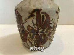 Art Pottery Tequila Bottle & 5 Cups Set, Signed, 8 1/2 Tall, 4 1/2 Widest