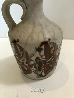 Art Pottery Tequila Bottle & 5 Cups Set, Signed, 8 1/2 Tall, 4 1/2 Widest