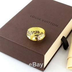 Auth LOUIS VUITTON BAGUE INCLUSION Dome Ring M65598 Tequila Yellow with Box