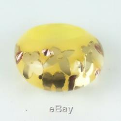 Auth LOUIS VUITTON BAGUE INCLUSION Dome Ring M65598 Tequila Yellow with Box