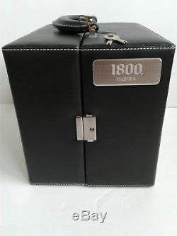 Authentic 1800 Patron Tequila Poker & Mixer Set Black Leather Case with Key