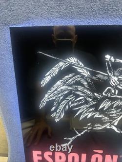Awesome Espolon Tequila Light Up Led Skeleton Warrior Rooster Sign 24 X 19