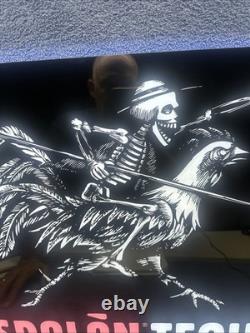 Awesome Espolon Tequila Light Up Led Skeleton Warrior Rooster Sign 24 X 19