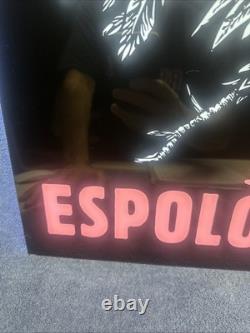 Awesome Espolon Tequila Light Up Led Skeleton Warrior Rooster Sign 24 X 19