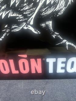 Awesome Espolon Tequila Light Up Led Skeleton Warrior Rooster Sign 24 X 19