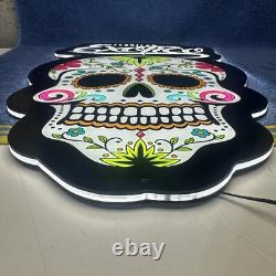 Awesome Exotico Tequila Light Up Led Skull Sign 23 X 14
