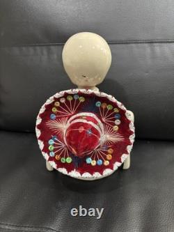 AzulejoS Anejo Tequila Pottery Skeleton Decanter SKELLY Empty Red Sombrero