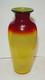Blenko 14 Mid-century Modern Signed Label Tequila Sunrise Tangerine Glass Vase