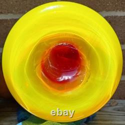 BLENKO 14 Mid-Century Modern Signed Label Tequila Sunrise Tangerine Glass Vase