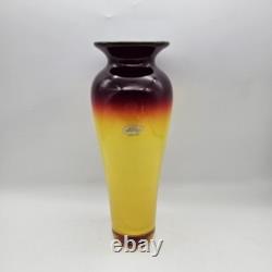 BLENKO Glass Vase Tequila Sunrise 10 Signed 2002