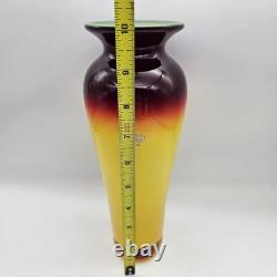 BLENKO Glass Vase Tequila Sunrise 10 Signed 2002