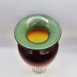 BLENKO Glass Vase Tequila Sunrise 10 Signed 2002