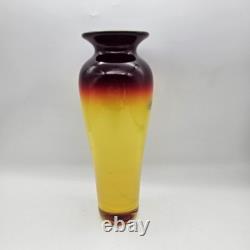 BLENKO Glass Vase Tequila Sunrise 10 Signed 2002