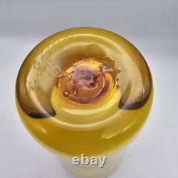 BLENKO Glass Vase Tequila Sunrise 10 Signed 2002
