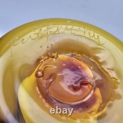 BLENKO Glass Vase Tequila Sunrise 10 Signed 2002