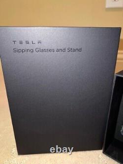 BRAND NEW Tesla Tequila Sipping Glasses with Glass Holder Limited Edition
