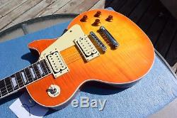 BadKat Instruments LP, Tequila Burst, flamed top, one piece body and neck