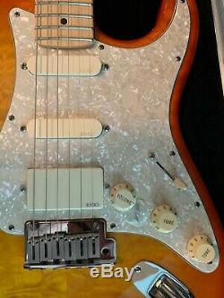 Baines Stratocaster Fender USA Neck Warmoth Quilt Top Tequila Sunrise EMG HSS