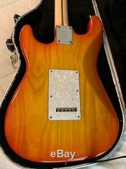 Baines Stratocaster Fender USA Neck Warmoth Quilt Top Tequila Sunrise EMG HSS