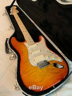 Baines Stratocaster Fender USA Neck Warmoth Quilt Top Tequila Sunrise EMG HSS