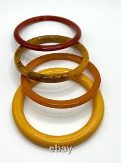 Bakelite Lot 8 Bangles (2 Etched) 2 Pr Earrings Tequila Sunrise More 95 gr JCS