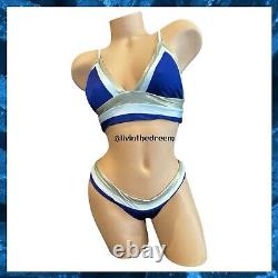 Beach Bunny BlueWhite Gold Tequila Sunrise Longline XL/L Set $250