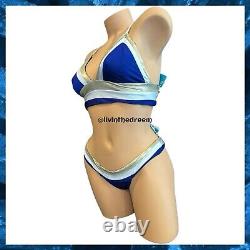 Beach Bunny BlueWhite Gold Tequila Sunrise Longline XL/L Set $250